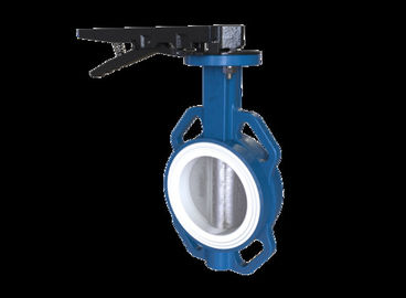 ウエファーのタイプ座席蝶弁の高性能PTFE + FKMの物質的な注文色